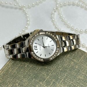 Silver Diamanté Round Dial Kim Rogers Watch